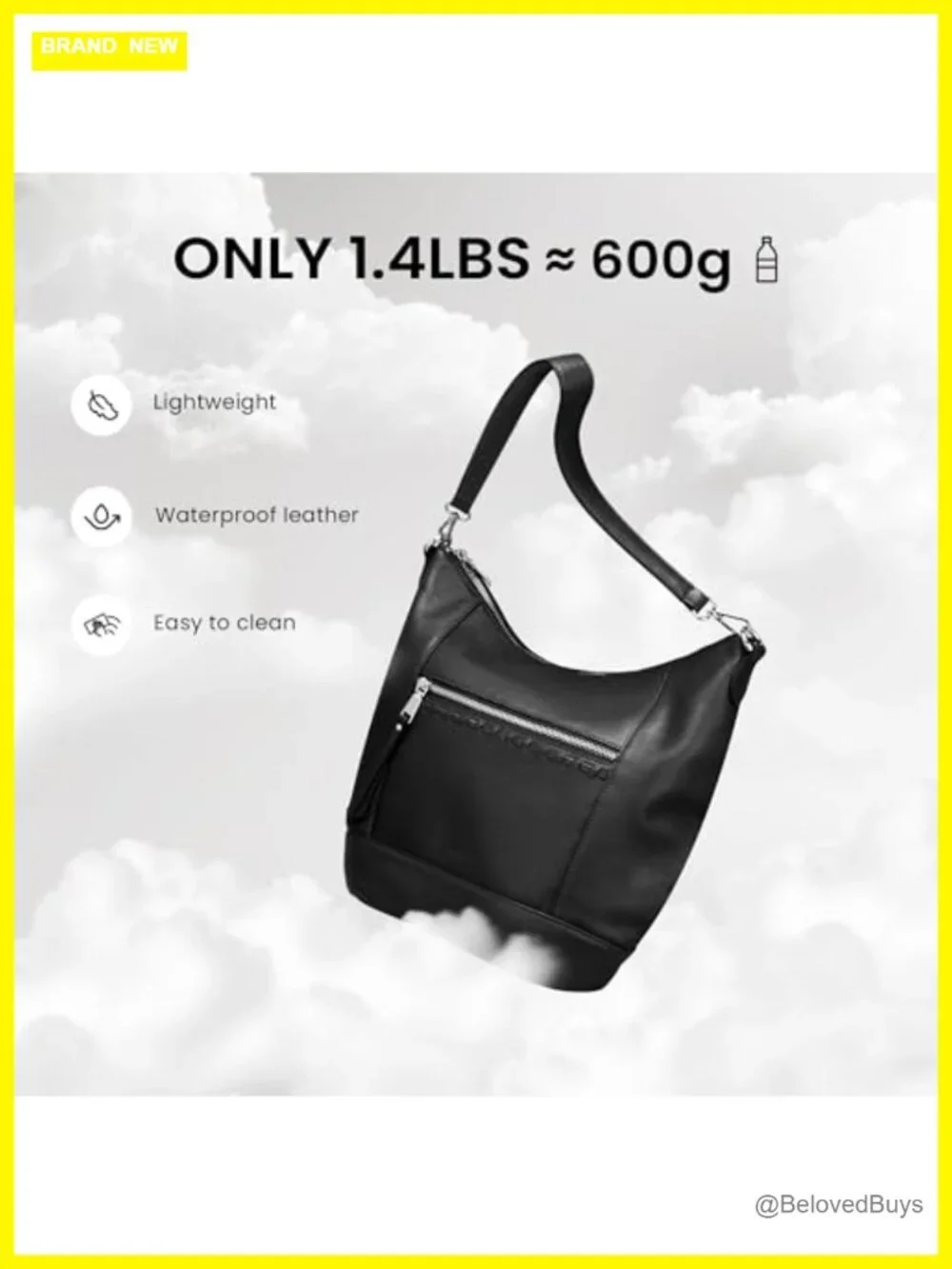 Genuine Leather Crossbody Hobo Purse with Removable Straps